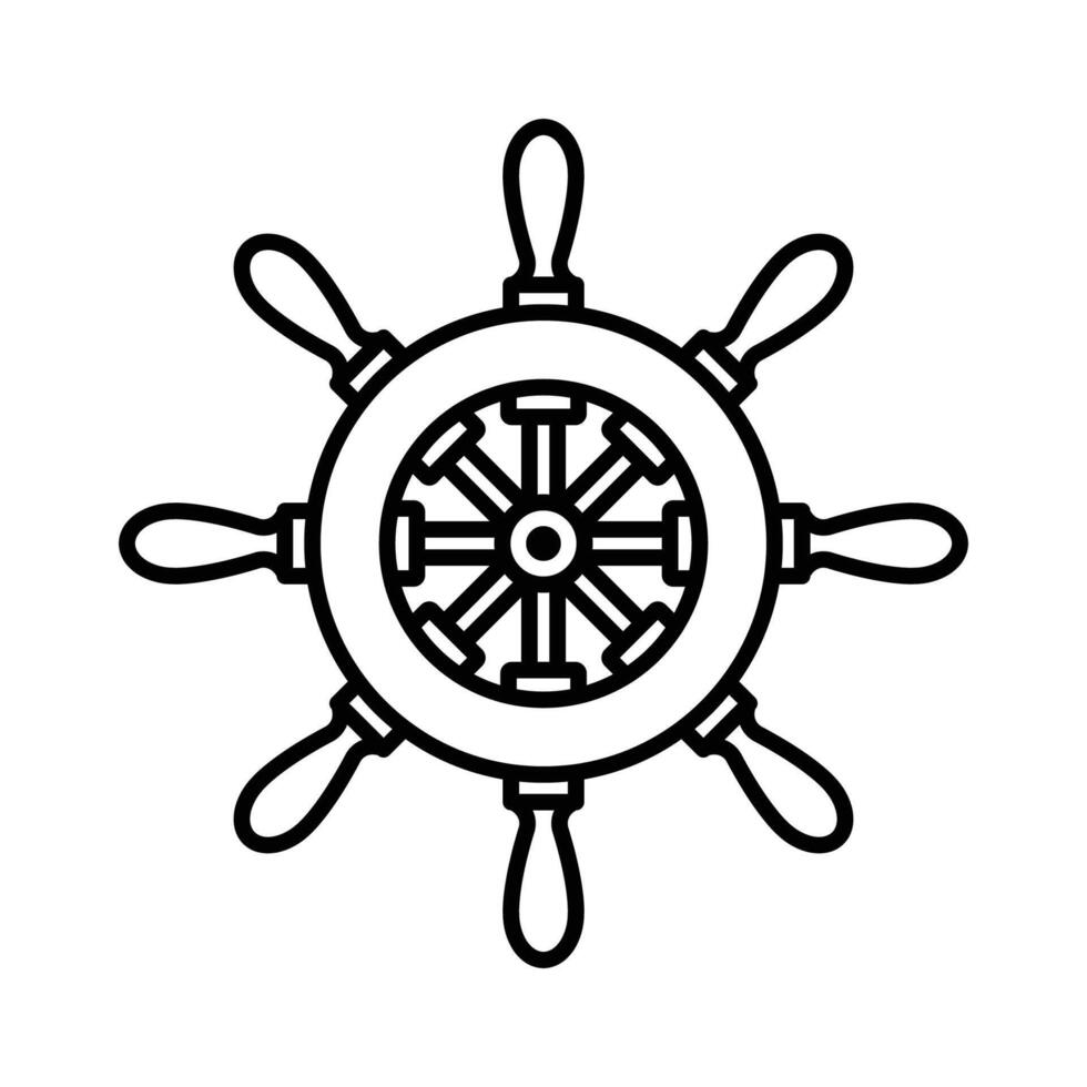 fartyg hjul ikon vektor design mall i vit bakgrund