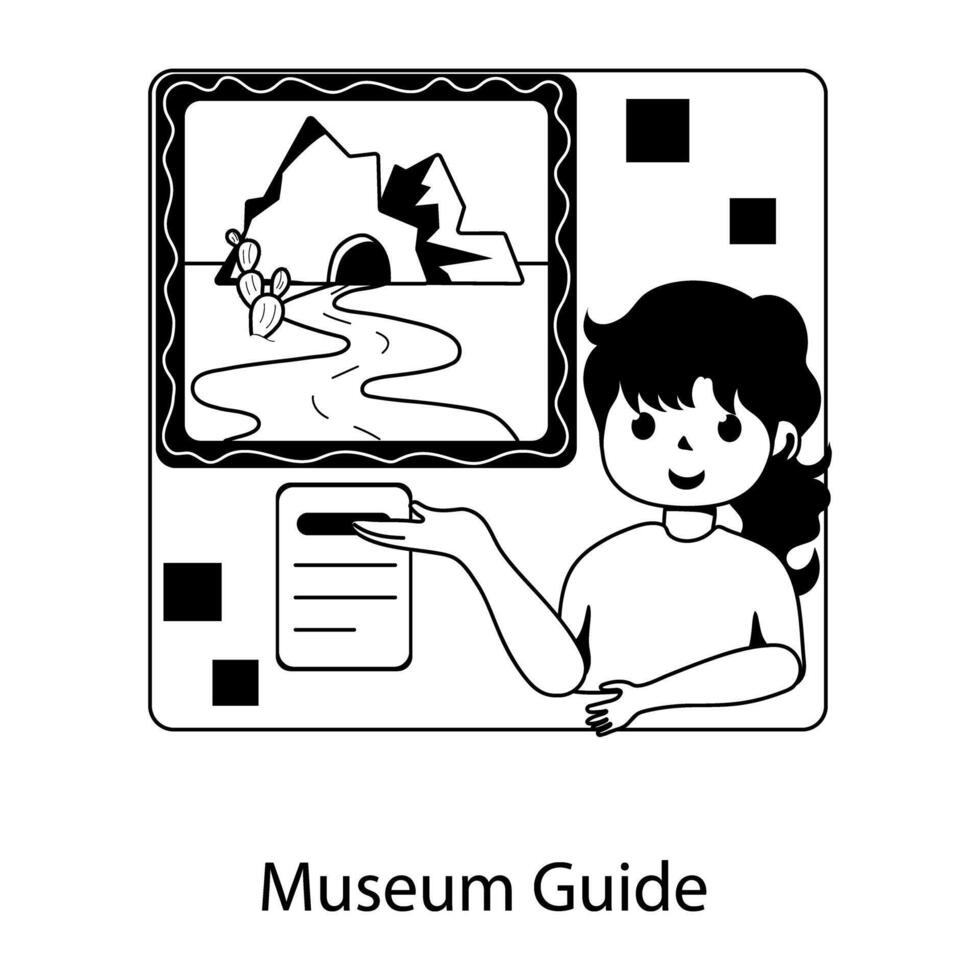 trendig museum guide vektor