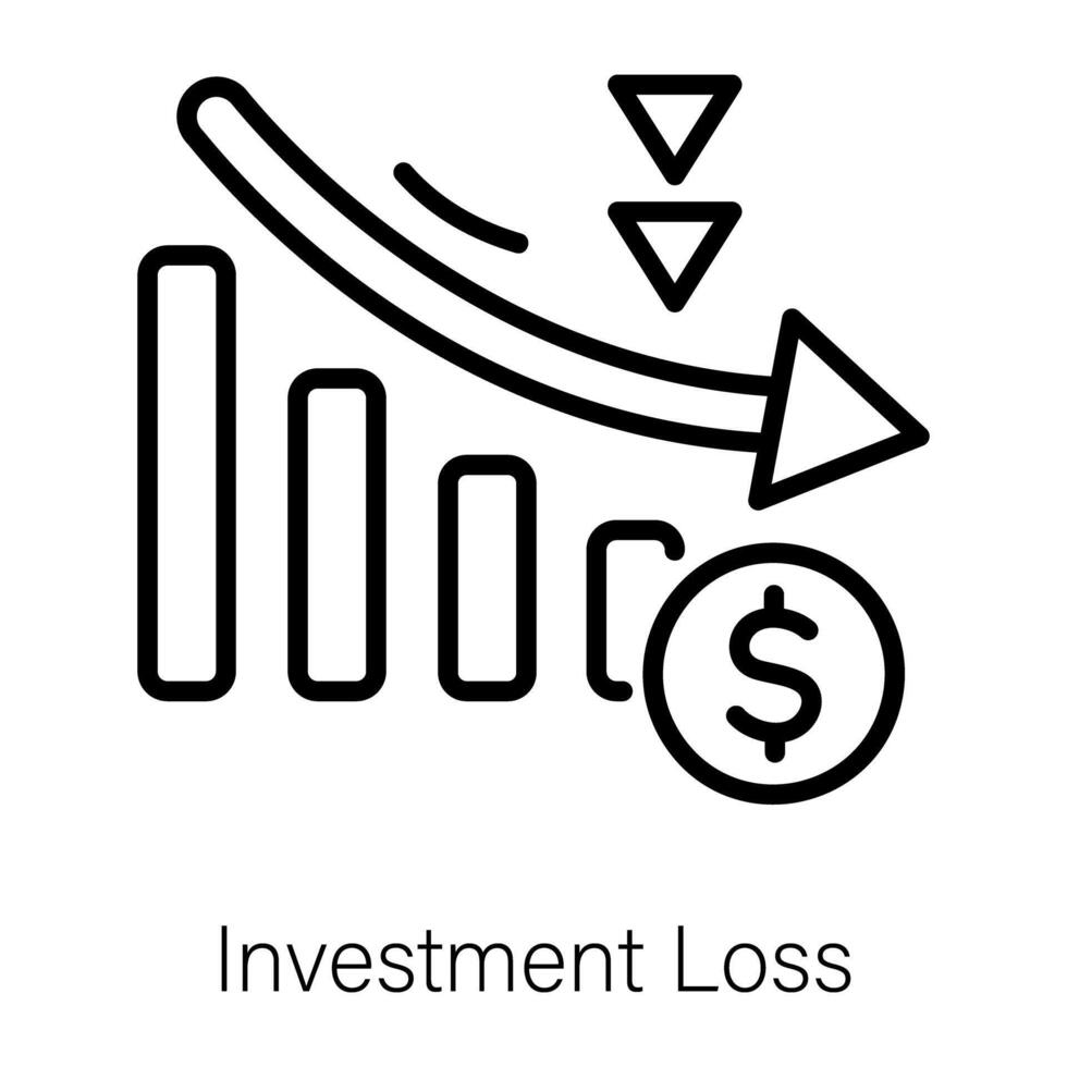 trendig investering förlust vektor