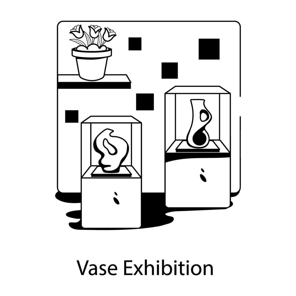 modisch Vase Ausstellung vektor