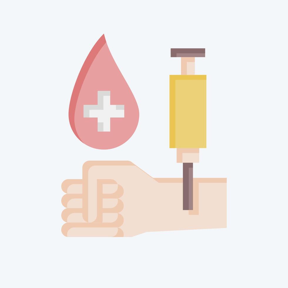 Symbol bohren Blut. verbunden zu Blut Spende Symbol. eben Stil. einfach Design editierbar. einfach Illustration vektor