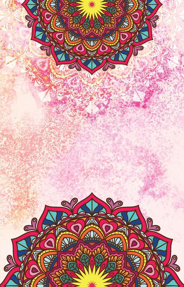 mandala. årgång dekorativ element med vattenfärg bakgrund vektor