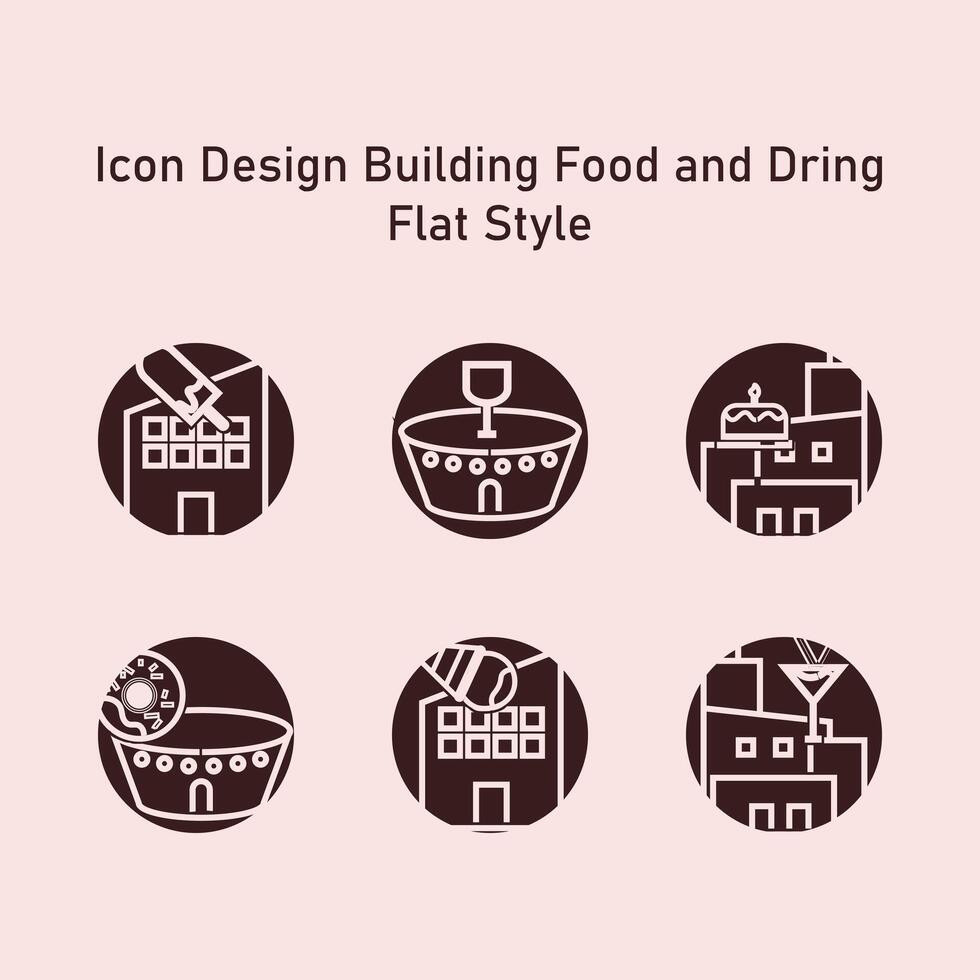 logotyp ikon uppsättning design enkel mat och dryck Lagra byggnad elegant isolerat eps 10 vektor