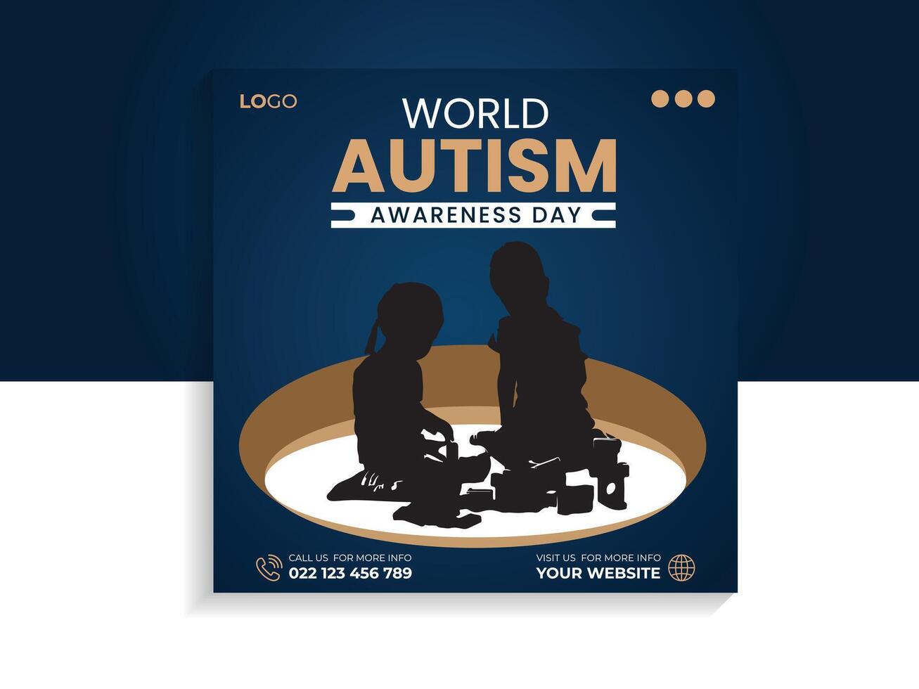 Welt Autismus Bewusstsein Tag Sozial Medien Banner Vorlage vektor