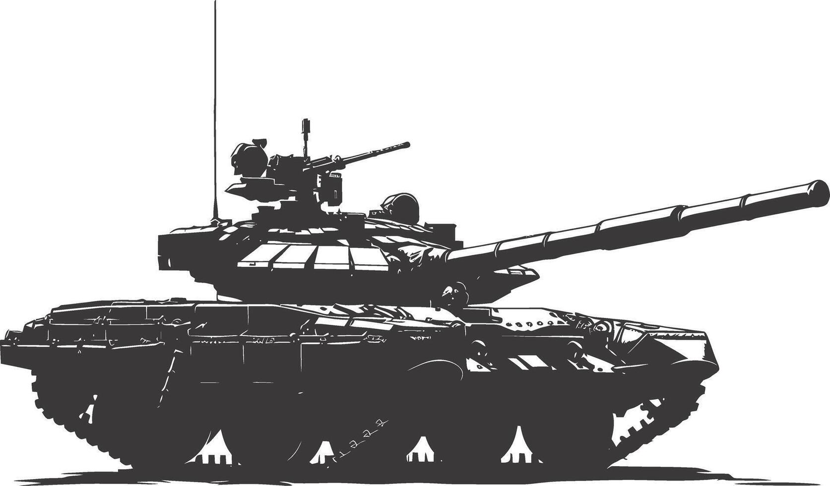 ai generiert Silhouette Militär- Panzer schwarz Farbe nur vektor