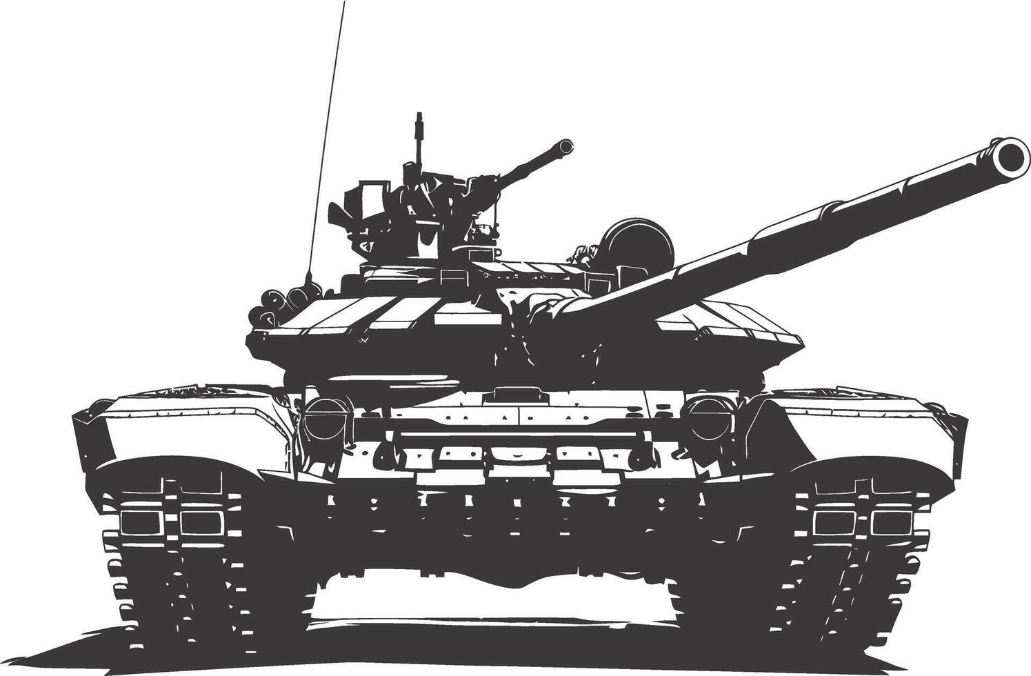 ai generiert Silhouette Militär- Panzer schwarz Farbe nur vektor