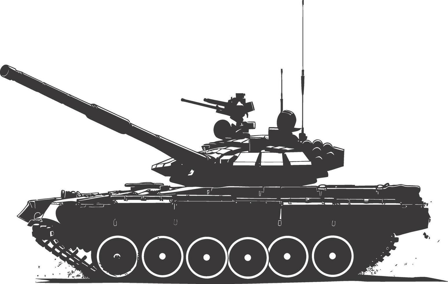 ai generiert Silhouette Militär- Panzer schwarz Farbe nur vektor