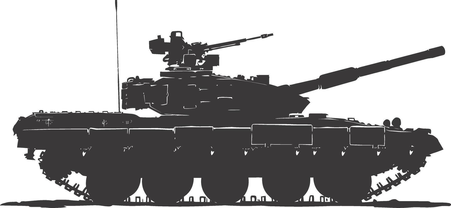 ai generiert Silhouette Militär- Panzer schwarz Farbe nur vektor