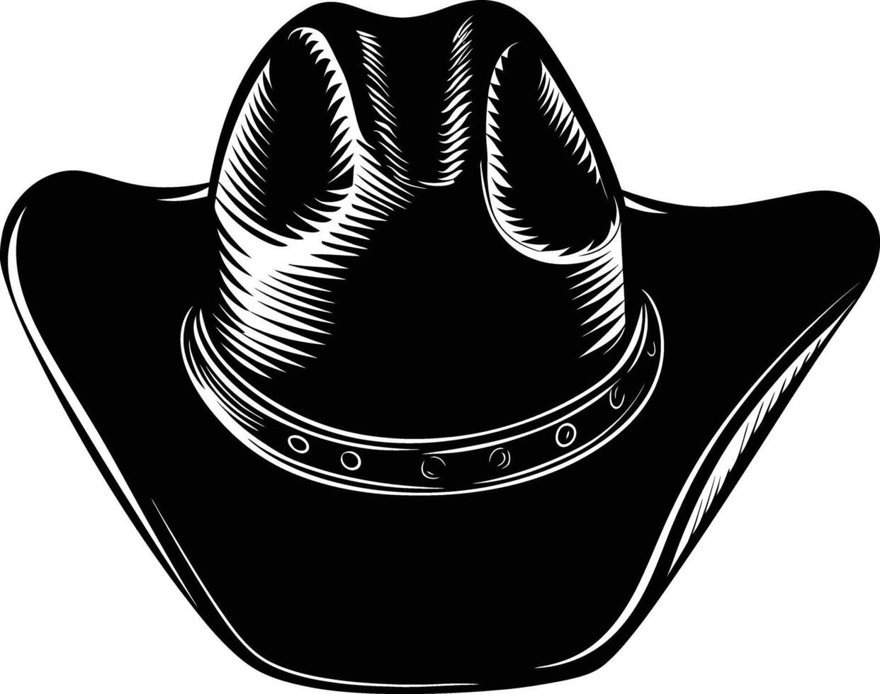 ai generiert Silhouette Cowboy Hut schwarz Farbe nur vektor