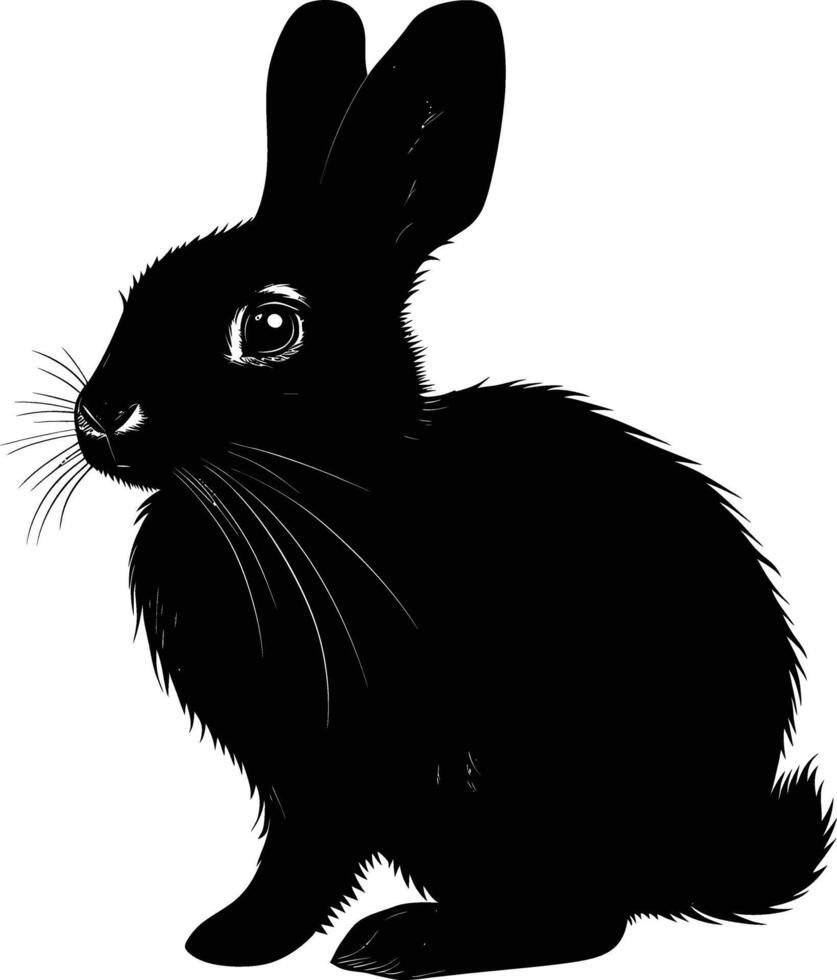 ai generiert Silhouette Hase oder Hase Tier schwarz Farbe nur vektor