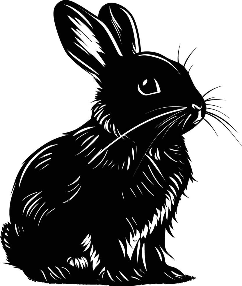 ai generiert Silhouette Hase oder Hase Tier schwarz Farbe nur vektor