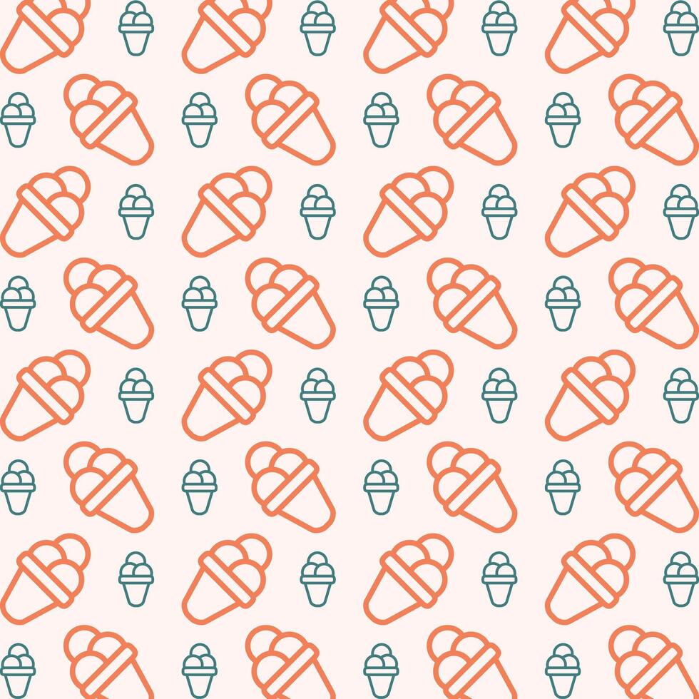 is grädde ikon trendig orange upprepa mönster söt färgrik vektor illustration