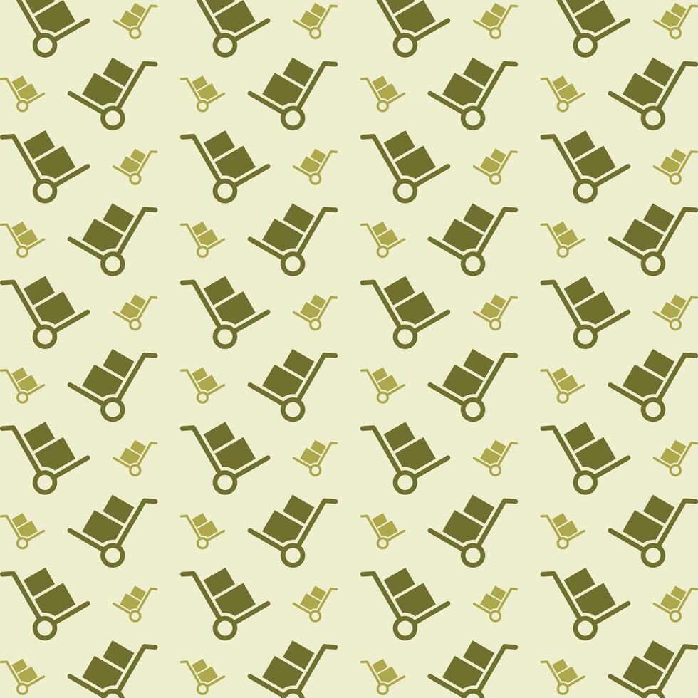 handkärra grön tema trendig upprepa mönster design vektor illustration bakgrund