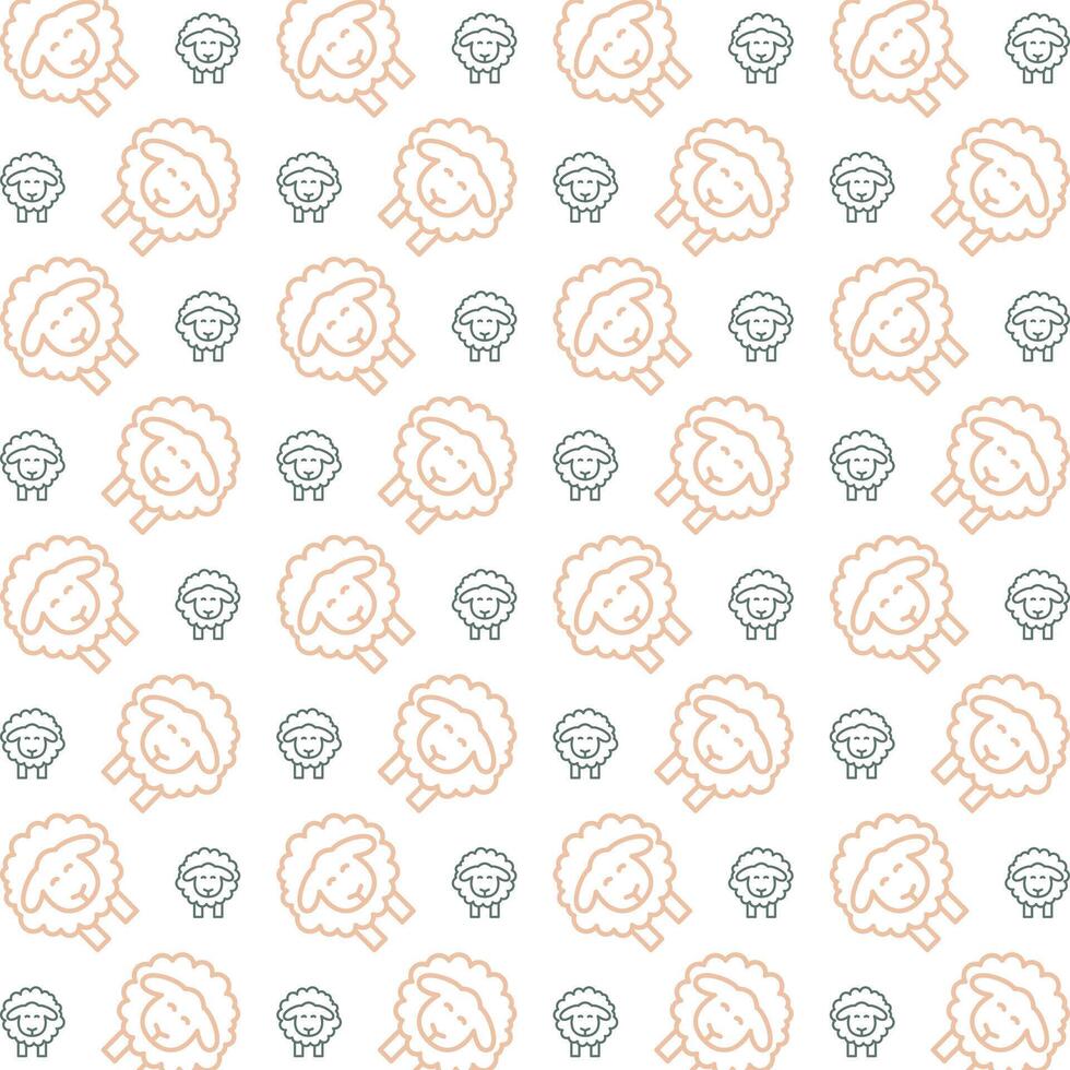 lamm symbol trendig upprepa mönster orange fylla vektor illustration bakgrund