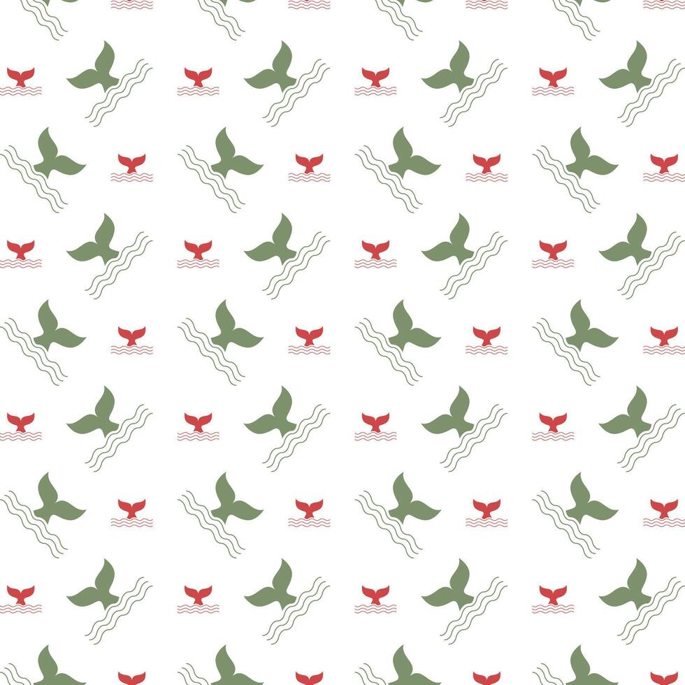 val svans ikon röd grön trendig upprepa mönster vektor skön illustration bakgrund