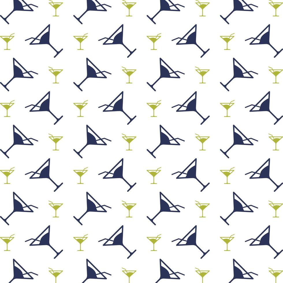 Cocktail Symbol modisch wiederholen Muster Weiß Hintergrund Vektor Illustration