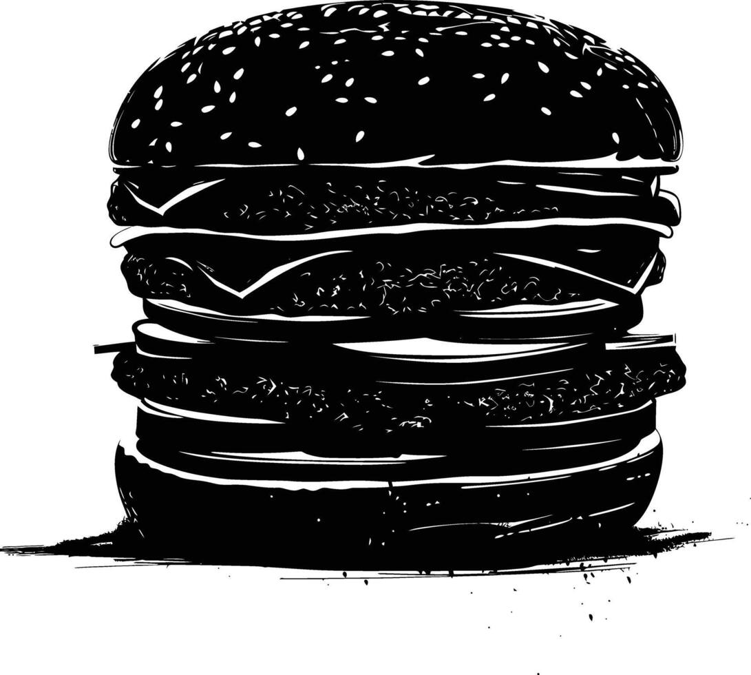 ai generiert Silhouette Hamburger schwarz Farbe nur vektor