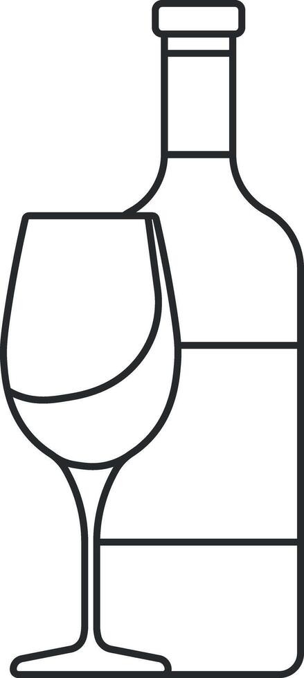 Wein und Glas Symbol ohne Hintergrund vektor