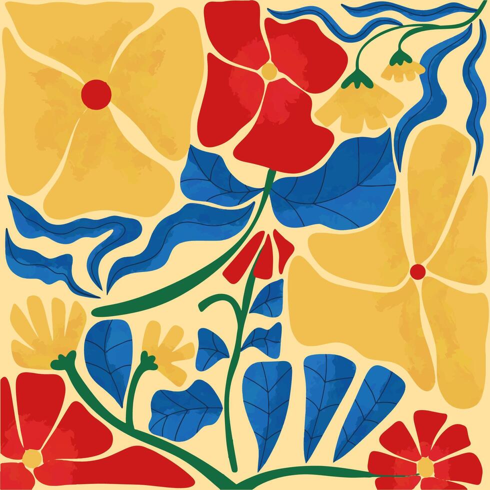 matisse inspirerad sömlös abstrakt form blommor sömlös mönster årgång stil för textil- tyg tapet omslag papper vägg dekor vektor