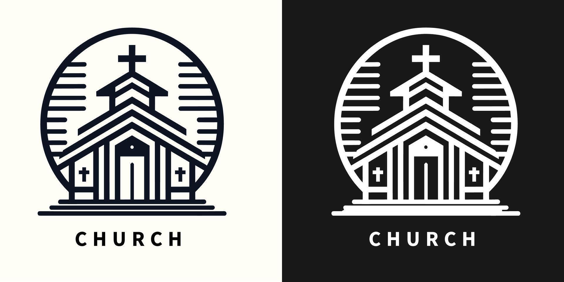 kapell kyrka logotyp minimalistisk och modern ikon vektor