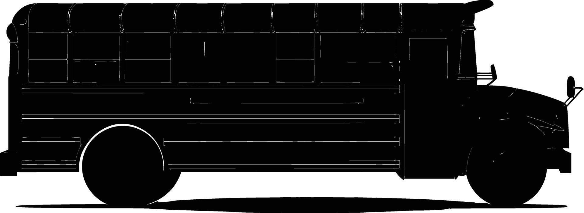 ai generiert Silhouette Schule Bus schwarz Farbe nur vektor