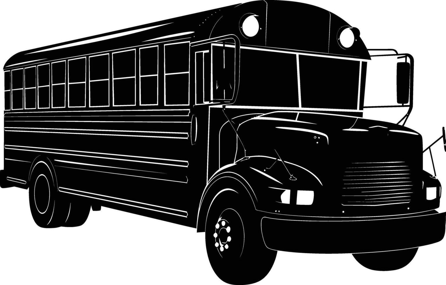 ai genererad silhuett skola buss svart Färg endast vektor