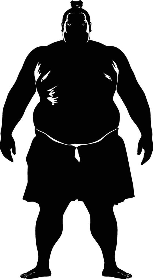 ai generiert Silhouette japanisch Sumo Athlet schwarz Farbe nur vektor