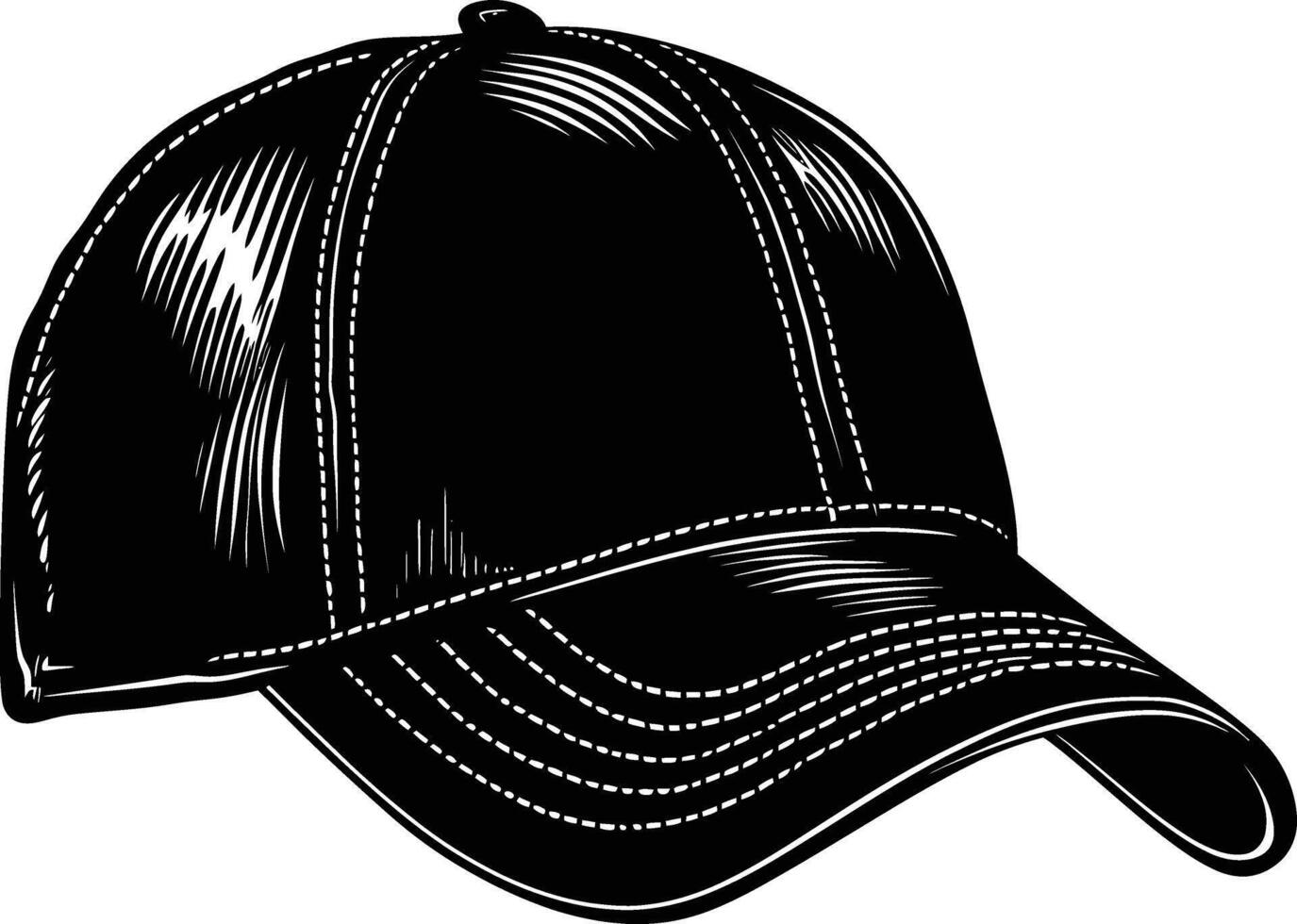 ai generiert Silhouette Baseball Hut schwarz Farbe nur vektor