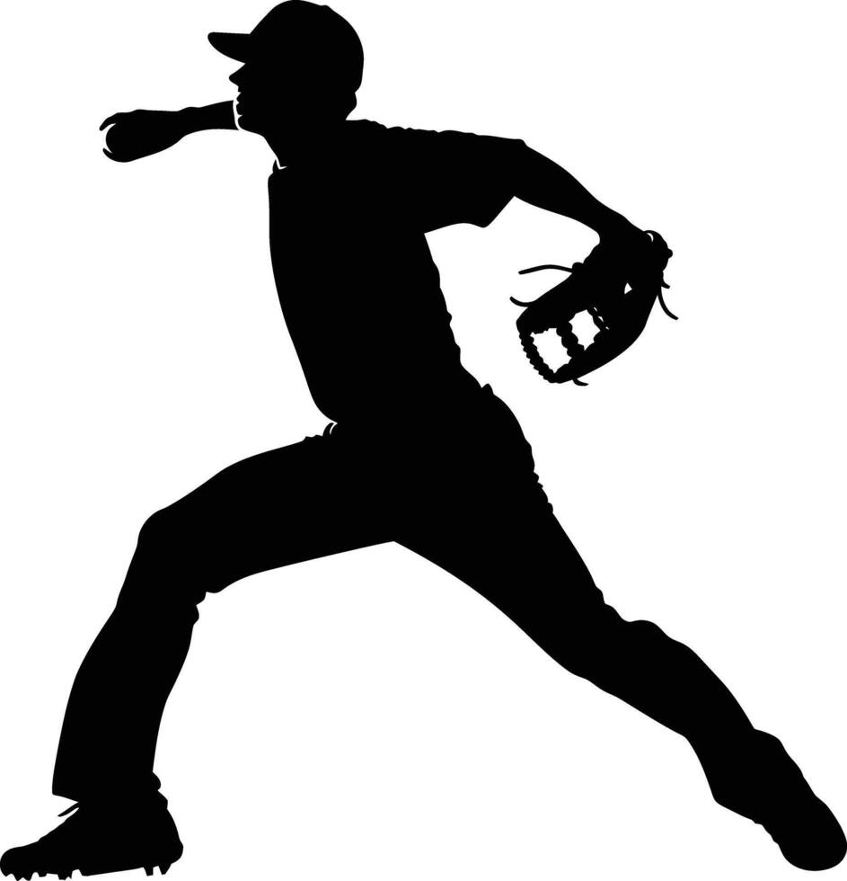 ai generiert Silhouette Baseball Krug schwarz Farbe nur voll Körper vektor