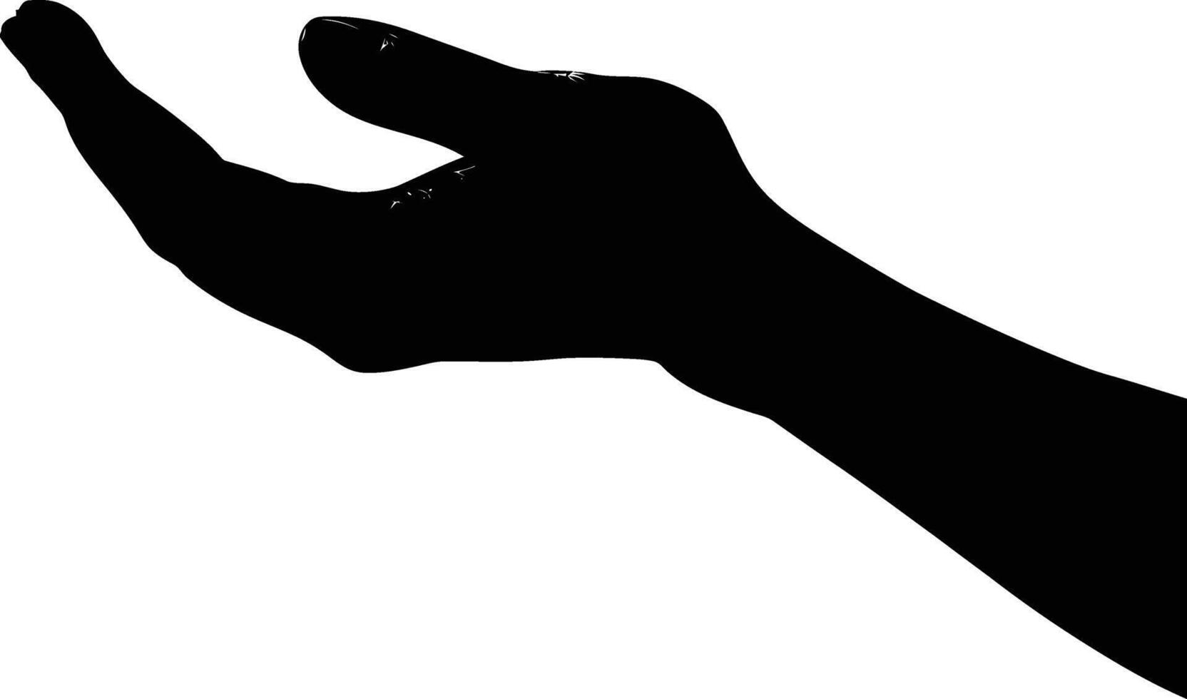 ai genererad silhuett hand innehav svart Färg endast vektor