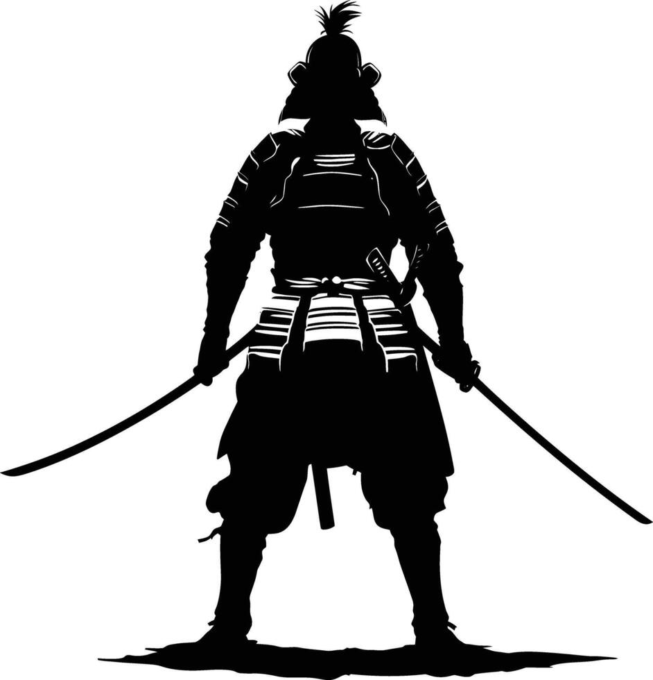 ai generiert Silhouette japanisch Shogun Krieger schwarz Farbe nur vektor