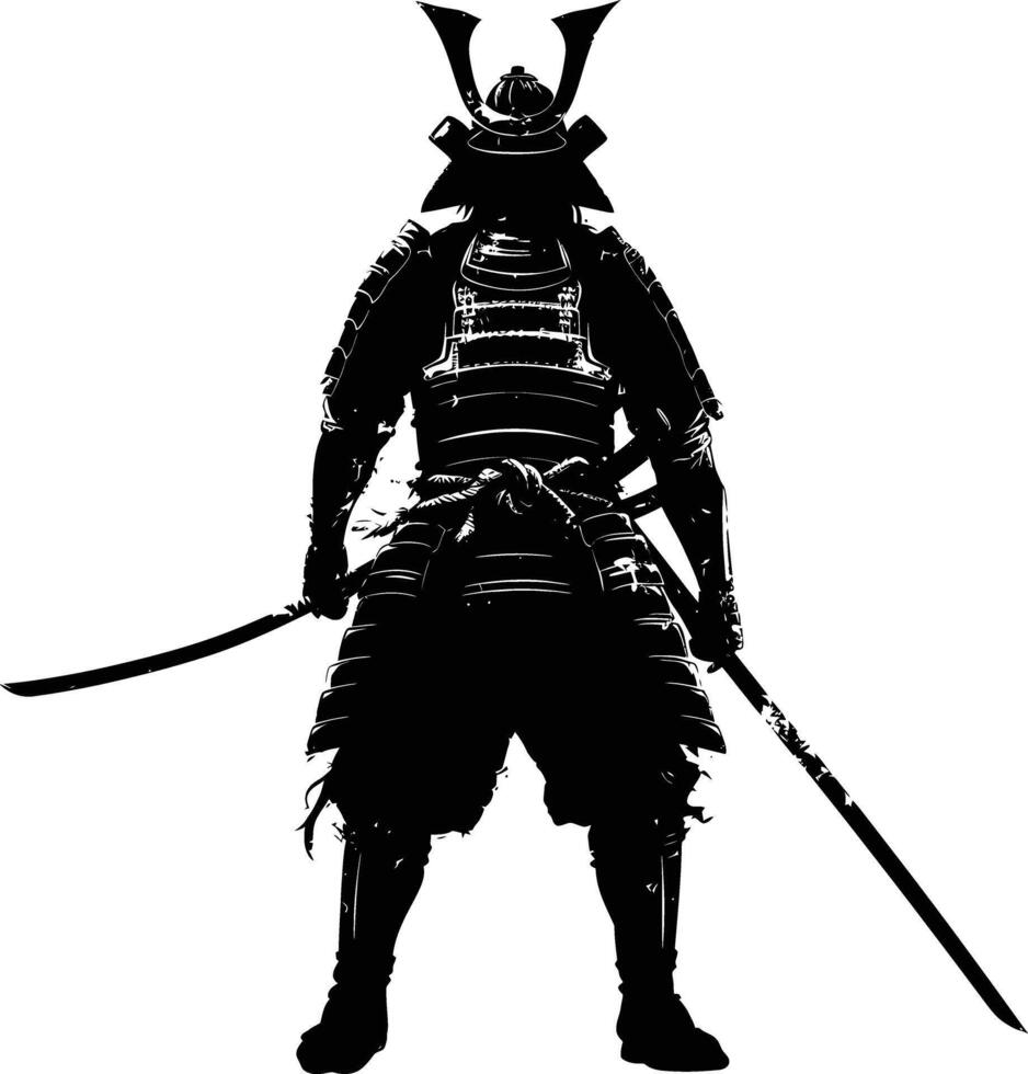 ai generiert Silhouette japanisch Shogun Krieger schwarz Farbe nur vektor