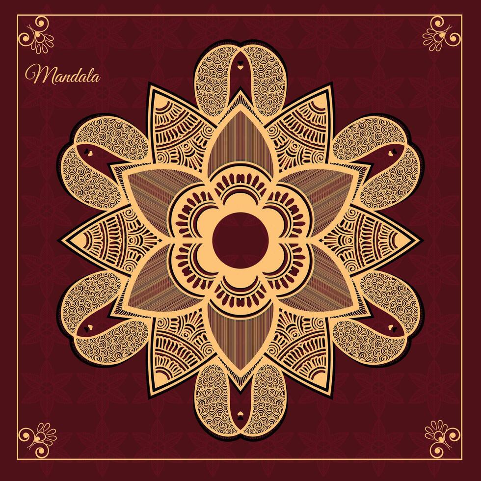 Vektor Luxus Gold Mandala dekorativ Hintergrund