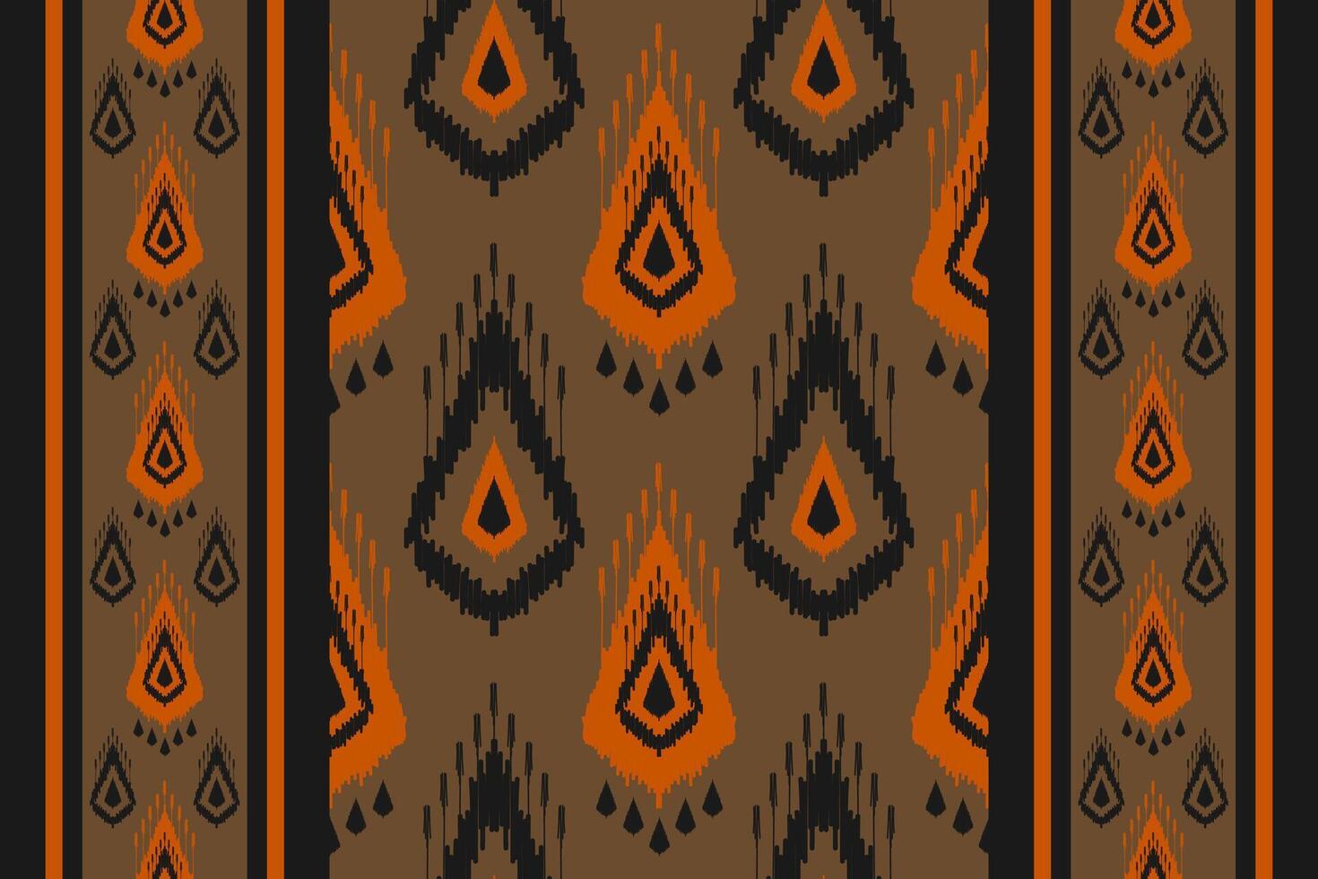 Teppich ethnisch Muster Kunst. Ikat nahtlos Muster traditionell. amerikanisch, Mexikaner Stil. braun Hintergrund. vektor