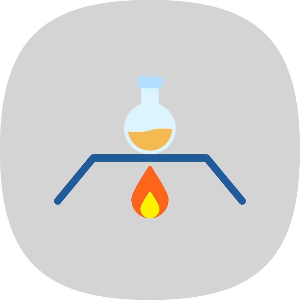 brännare platt kurva ikon vektor
