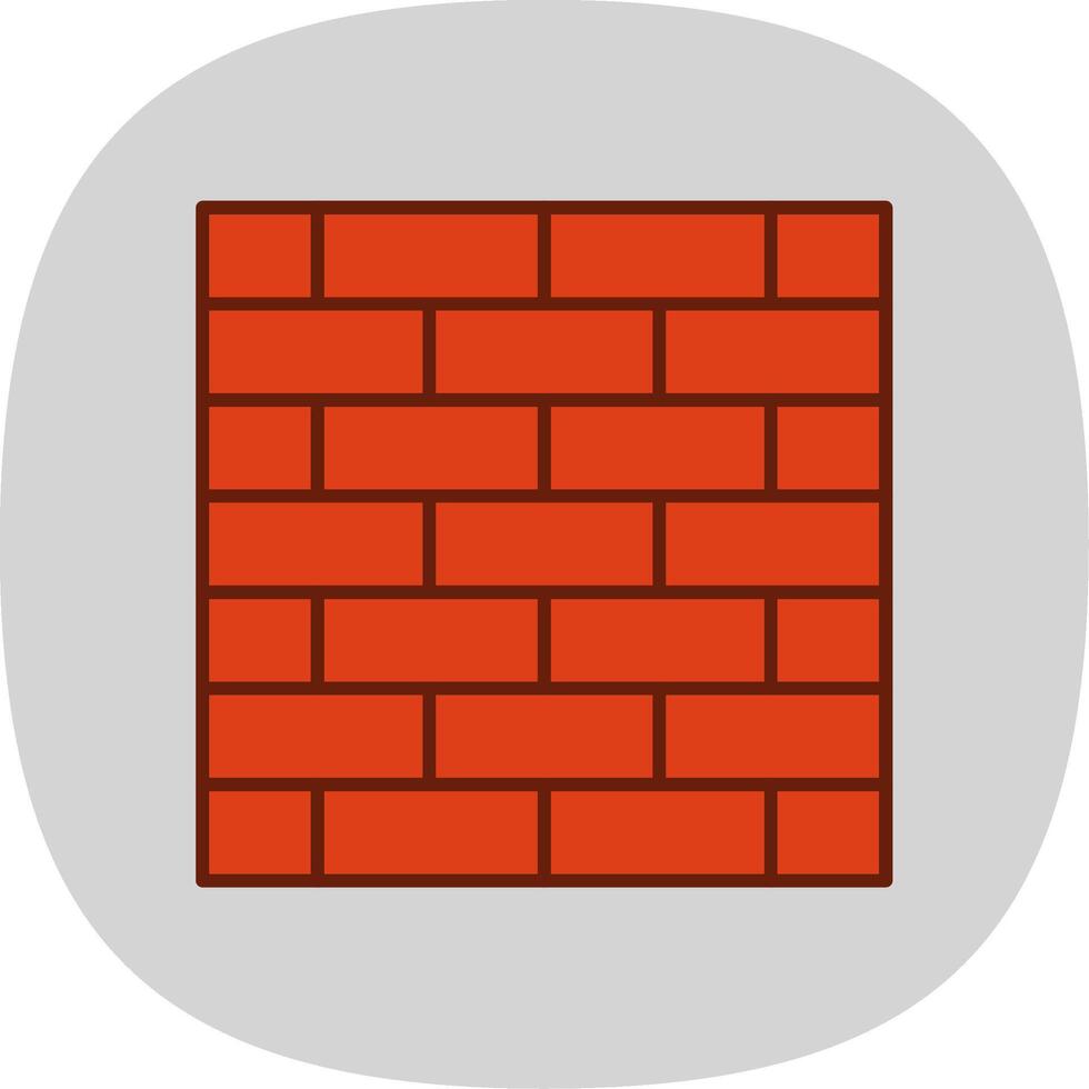 brickwall platt kurva ikon vektor