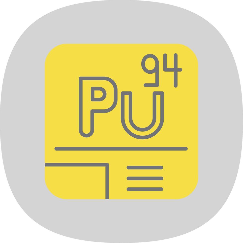 plutonium platt kurva ikon vektor
