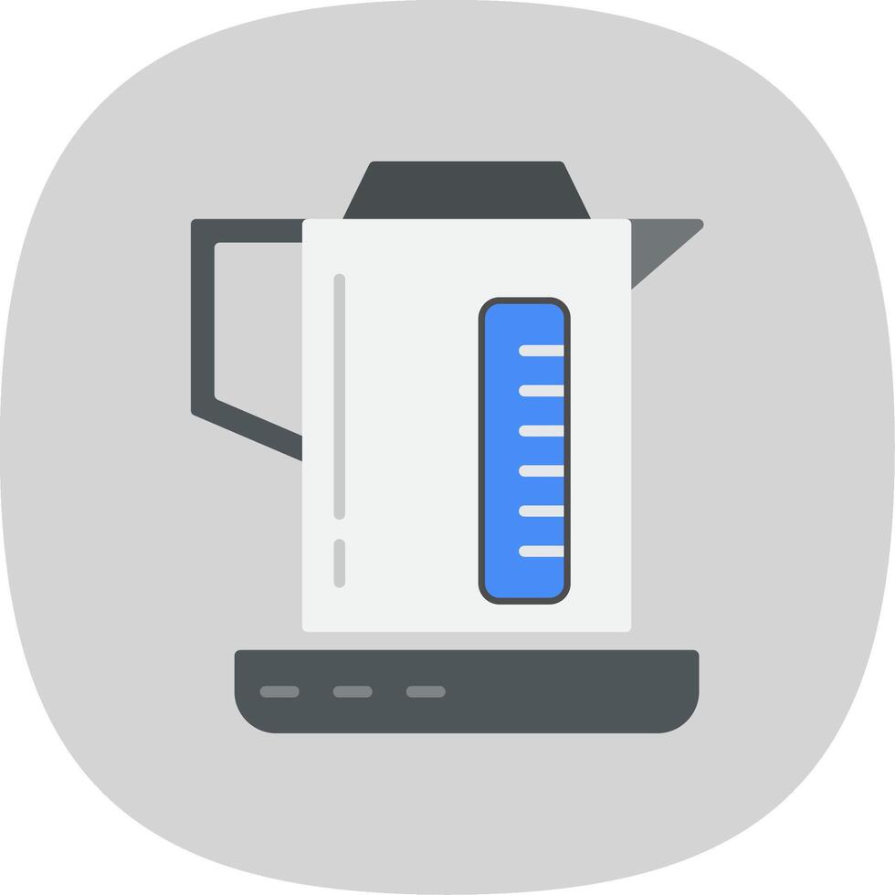 elektrisk vattenkokare platt kurva ikon vektor
