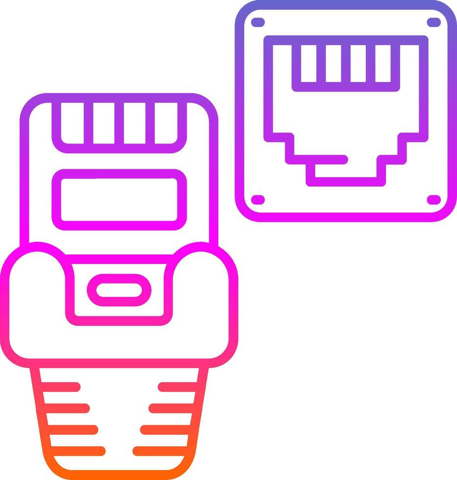 Ethernet linje lutning ikon vektor