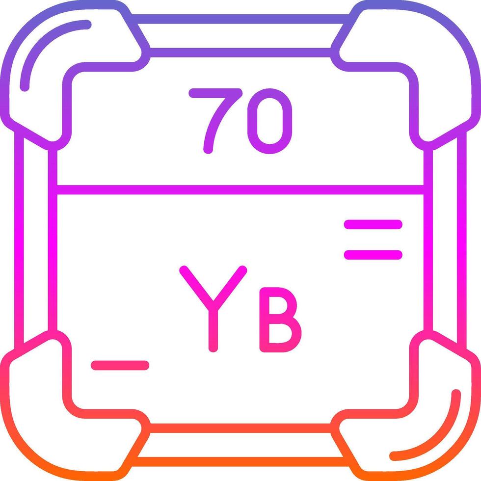 Ytterbium Linie Gradient Symbol vektor