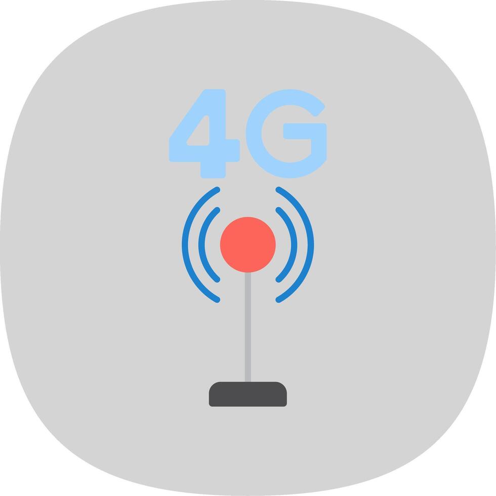 4g platt kurva ikon vektor