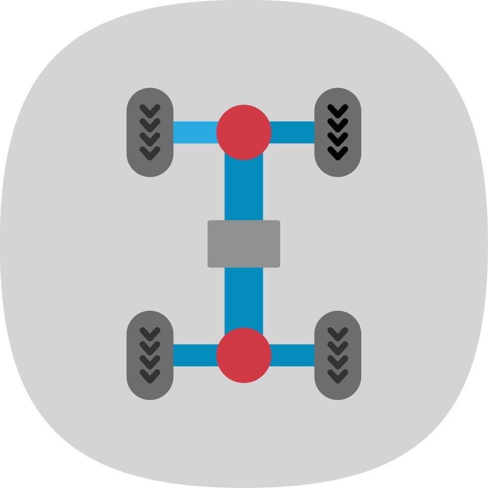 Chassis eben Kurve Symbol vektor