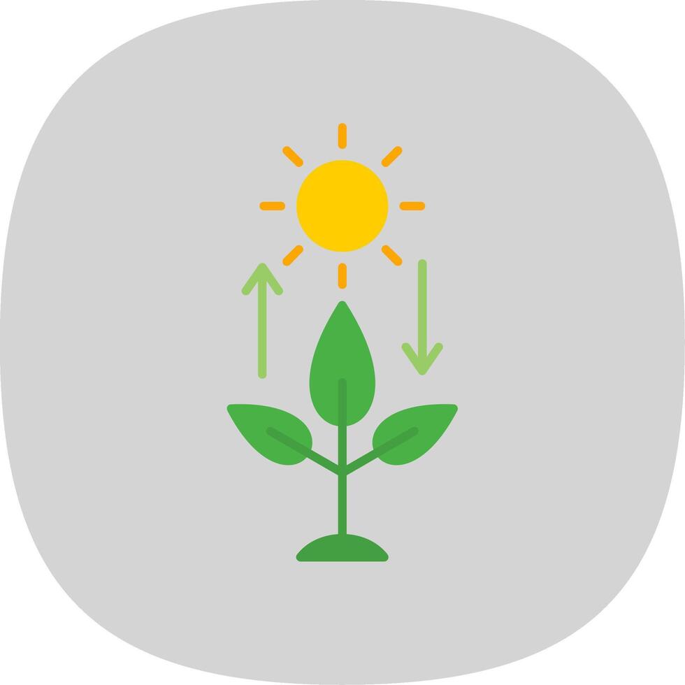 fotosyntes platt kurva ikon vektor