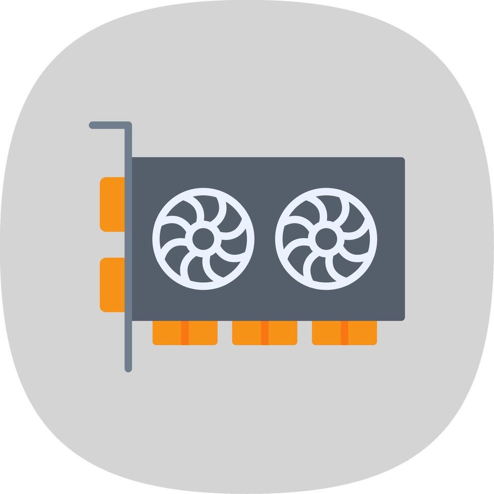 grafisk kort platt kurva ikon vektor