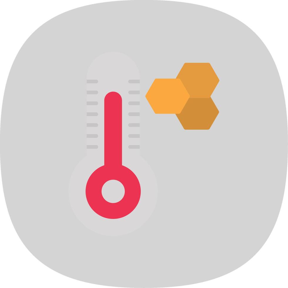 termometer platt kurva ikon vektor
