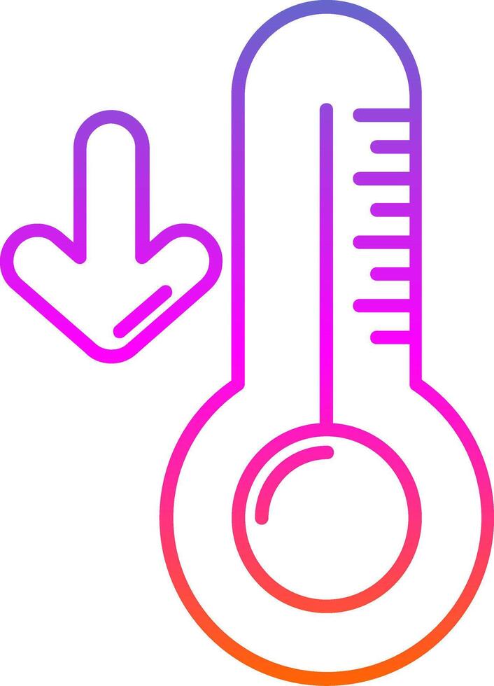 låg temperatur linje gradient ikon vektor