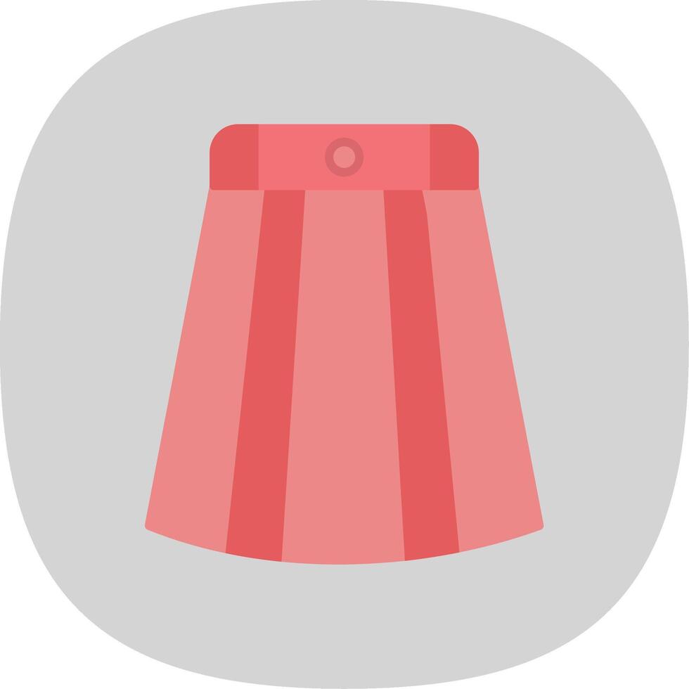 lång kjol platt kurva ikon vektor