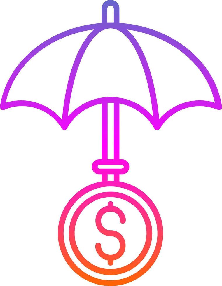 Symbol für den Farbverlauf der Regenschirmlinie vektor