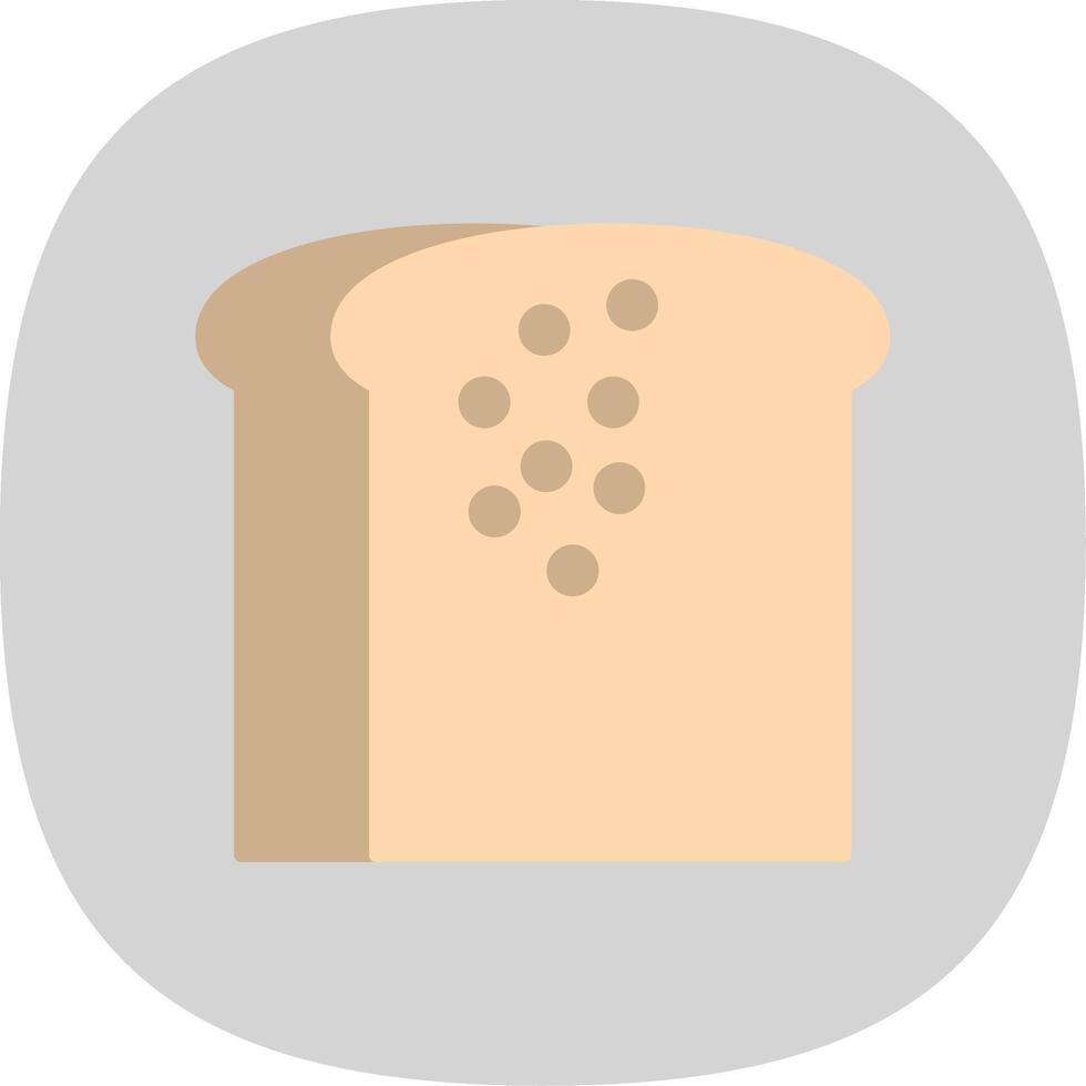 rostat bröd platt kurva ikon vektor