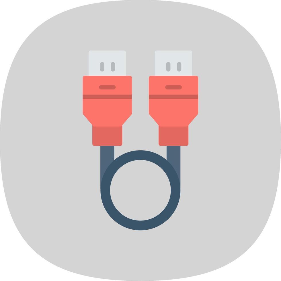 USB Kabel eben Kurve Symbol vektor